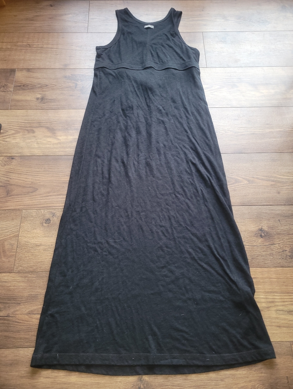 Henley Black Dress Empire Scoop Neck Maxi Length, Size Large - Picture 3 of 6